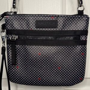 Nautica Navy Blue and Red Crossbody Bag